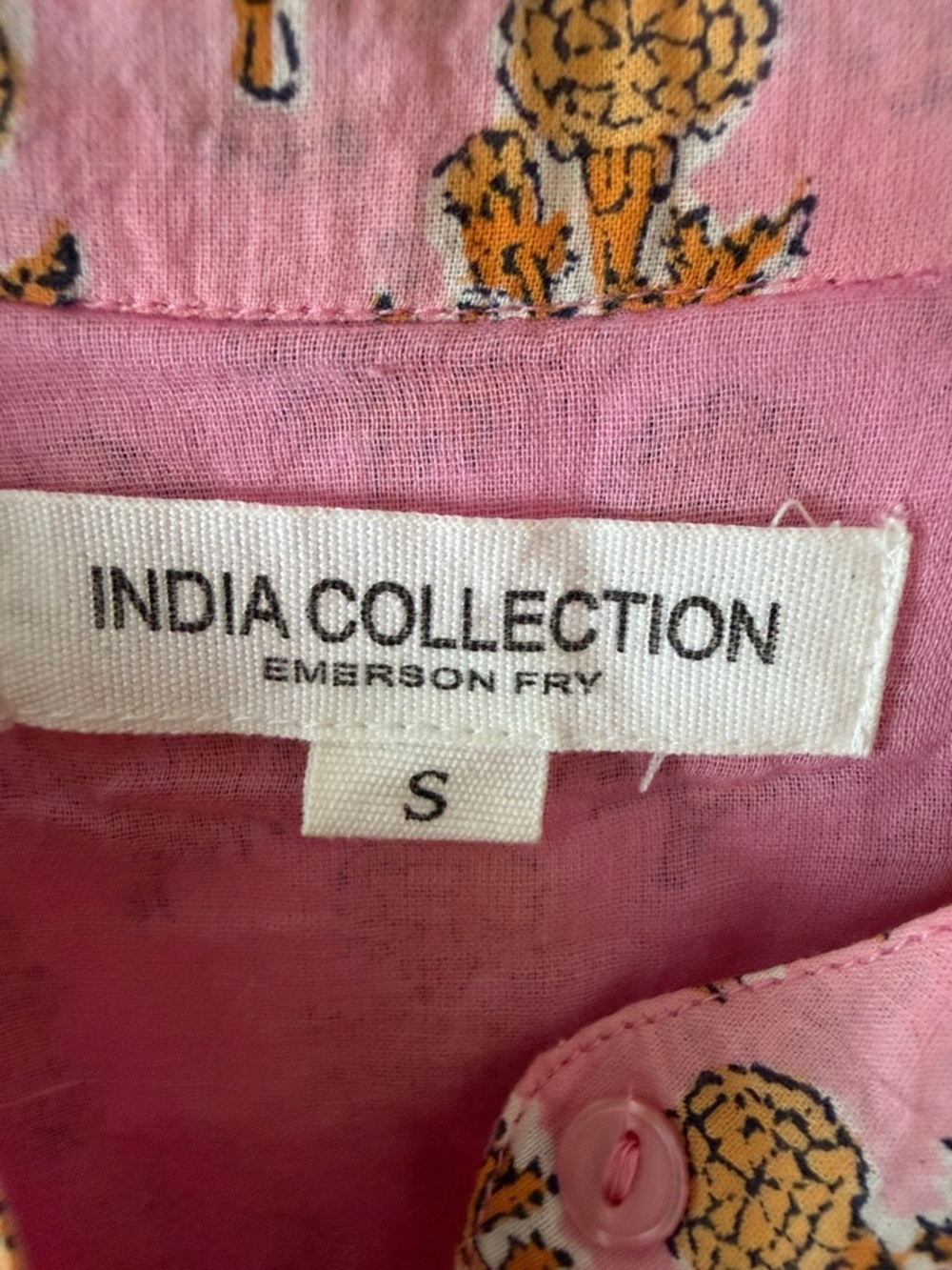 Emerson Frye India Collection Lucy Midi Dress Little Marigolds Size S - Picture 7 of 8